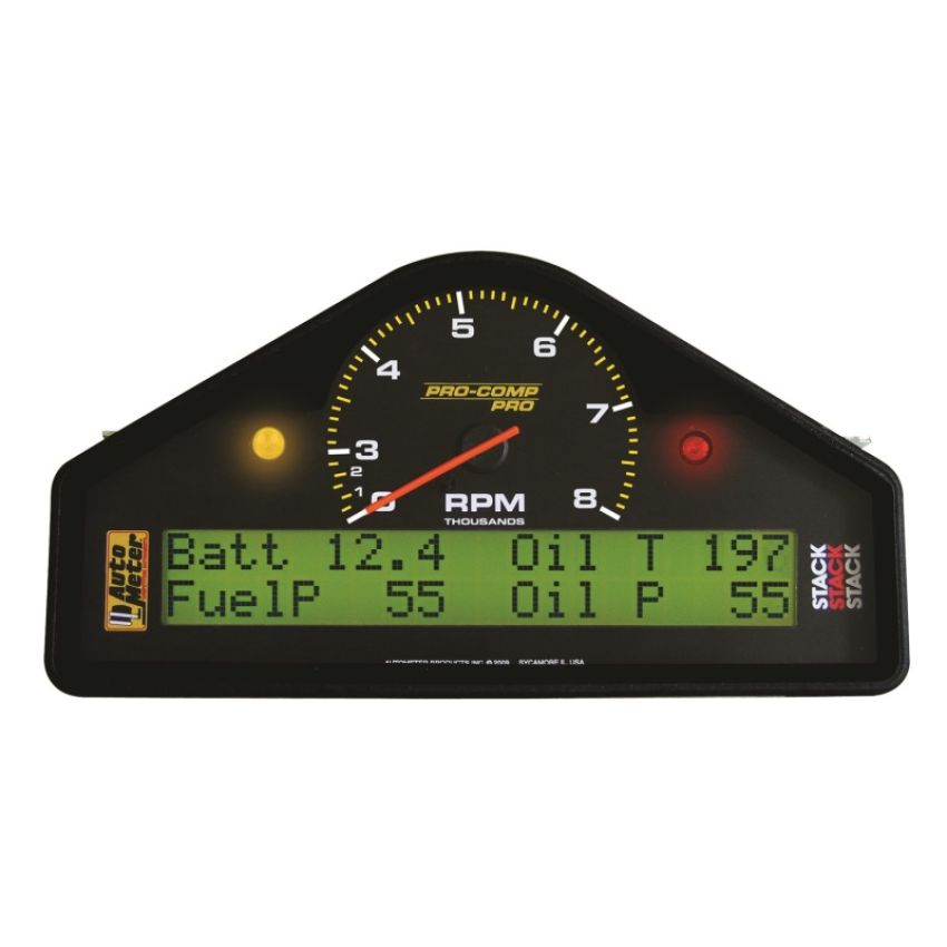 AutoMeter 6011 RACE DASH DISPLAY, 8K RPM/MPH/FUELP/OILP/OILT/WTMP/VOLT, PRO-COMP