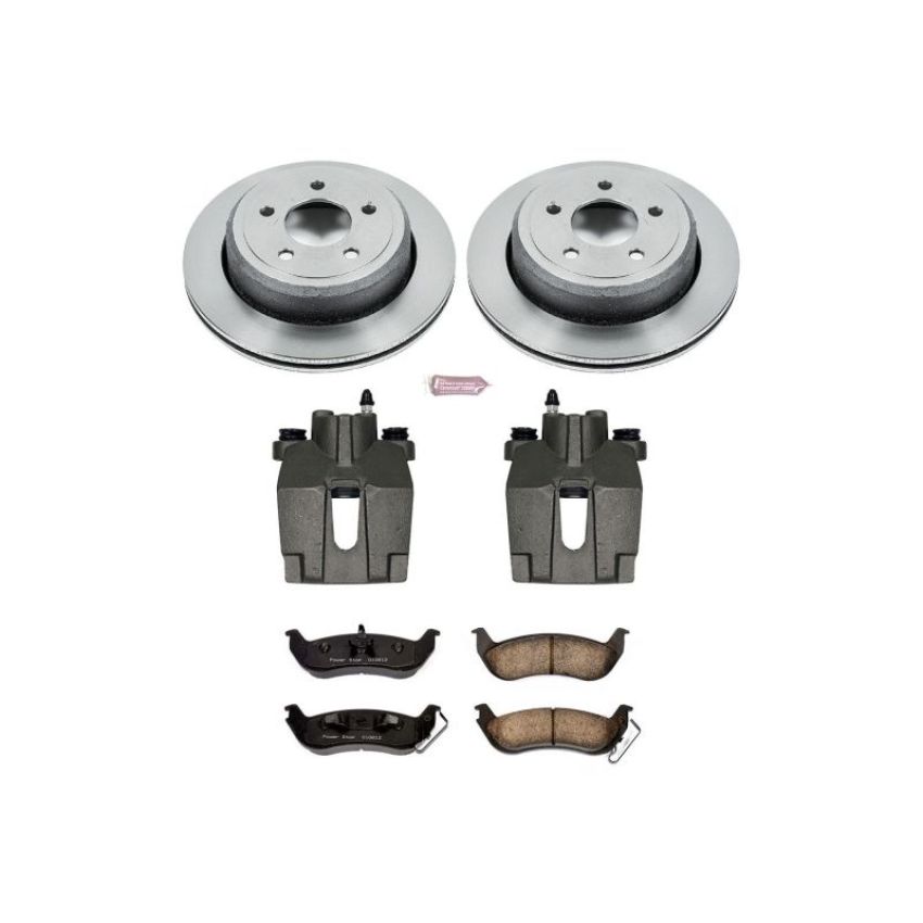 PowerStop KCOE1368 OE Stock Replacement Low-Dust Ceramic Brake Pad, Rotor and Caliper Kit