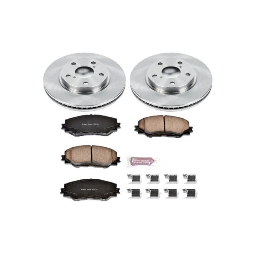 PowerStop KOE258 OE Stock Replacement Low-Dust Ceramic Brake Pad and Rotor Kit