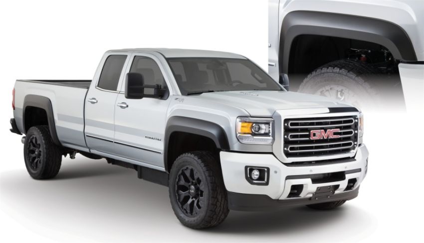 Bushwacker 40966-02 15-18 GMC Sierra 2500 HD Extend-A-Fender Style Flares 4pc 78.8/97.6in Bed - Black