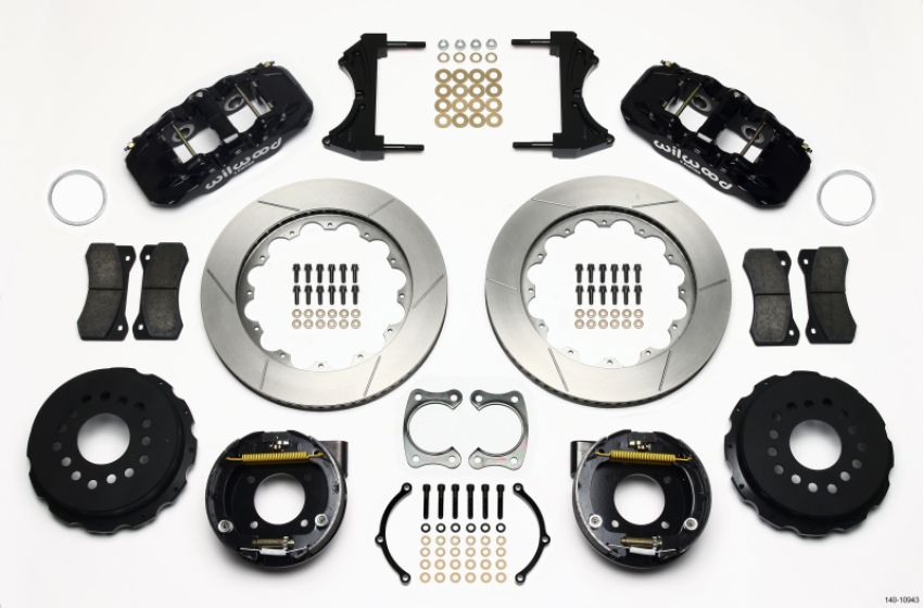 Wilwood 140-10943 AERO4 Rear P-Brake Kit 14.00in Chevy 12 Bolt w/ C-Clips