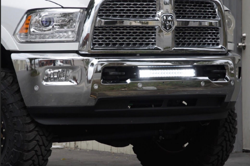 Cali Raised LED CR2558 Cali Raised 10-18 Dodge Ram 2500/3500 22 Bumper Hidden Led Light Bar Brackets Kit For - W/ 5D Opti
