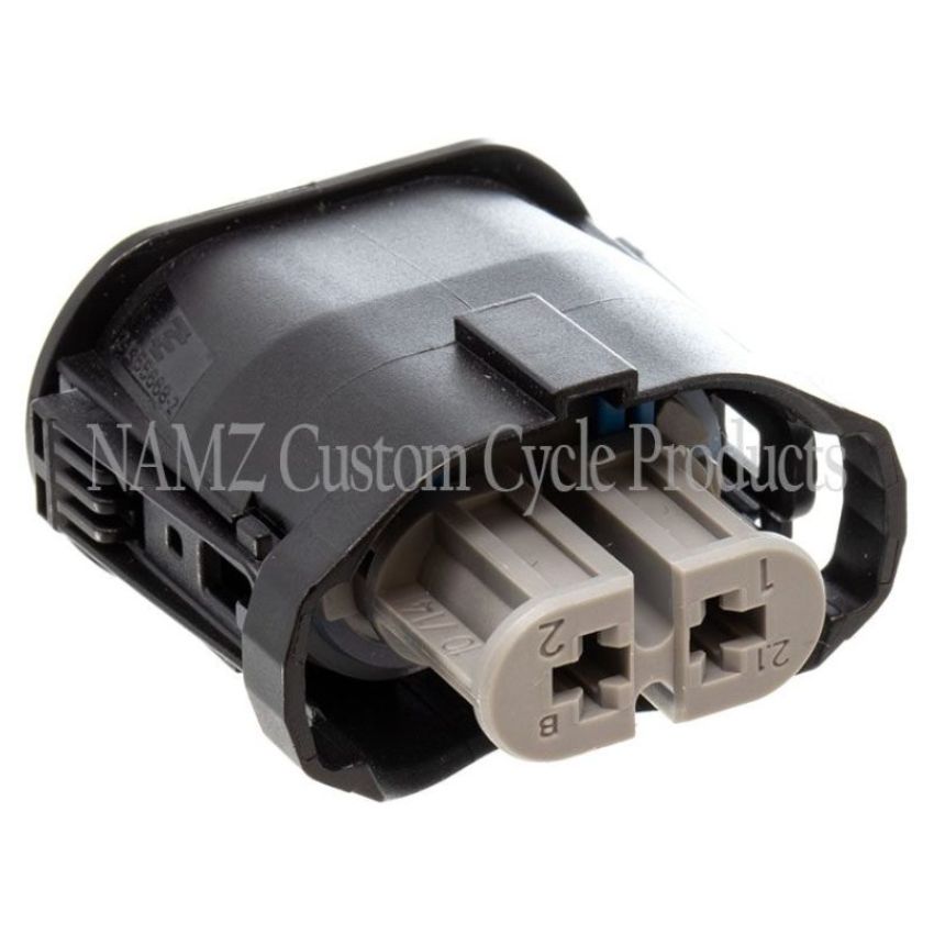 NAMZ NA-2-1355668-2 V-Twin VROD Models OEM Headlight Connector (Gray) w/Wire Seals & Terminals (HD 72450-01)