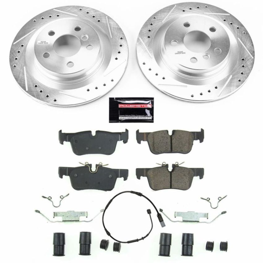 PowerStop K7899 Z23 Daily Driver Carbon-Fiber Ceramic Brake Pad and Drilled & Slotted Rotor Kit