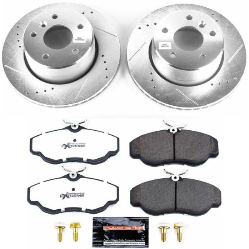 PowerStop K5106-36 Z36 Truck and SUV Carbon-Fiber Ceramic Brake Pad and Drilled & Slotted Rotor Kit