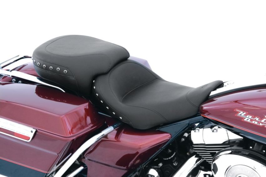 Mustang Motorcycle 75578 Mustang 97-07 Harley Rd King,06-07 Str Glide,00-05 Eagle Tripper Passenger Seat w/Studs - Black