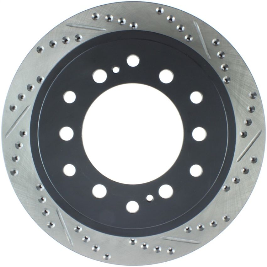 Stoptech 127.44128L Power Slot 03-09 Toyota 4 Runner / 03-09 Lexus GX470 Drilled & Slotted Left Rear Rotor