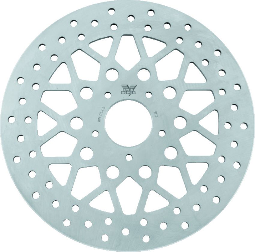TwinPower 666824 Twin Power 08-13 FLH FLT 08-16 FLHR 06-17 Dyna Front 11.8 Solid Rotor Mesh Stainless
