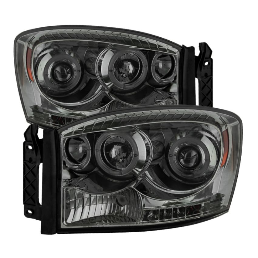 SPYDER 5010025 Projector Headlights - LED Halo - Smoke