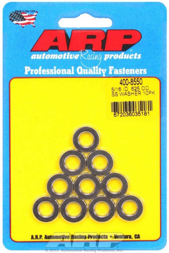 ARP ARP400-8550 S/S Flat Washers - 5/16 ID x .625 OD (10)