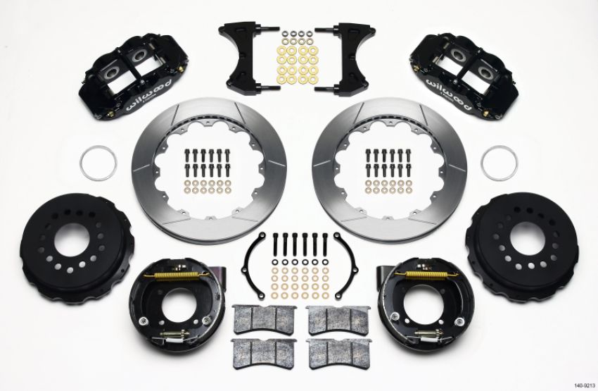 Wilwood 140-9213 Narrow Superlite 4R Rear P-Brk Kit 12.88in Chevy 12 Bolt w/ C-Clips