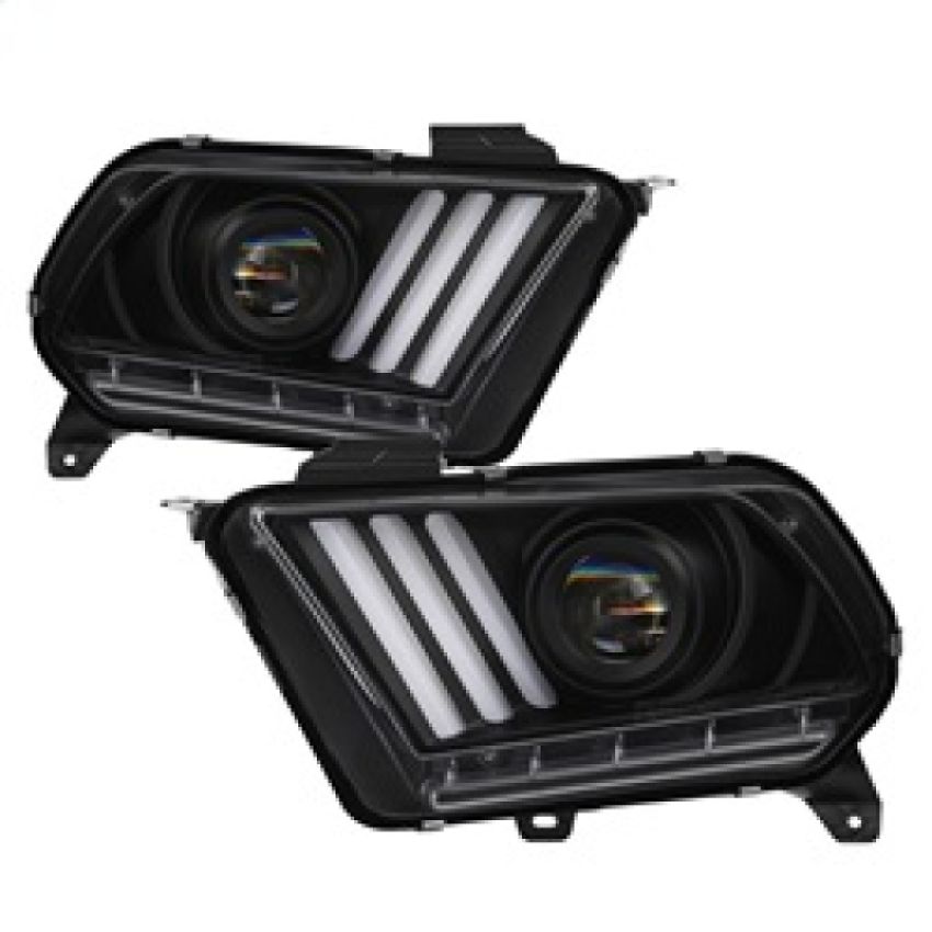 SPYDER 5084569 Light Bar Projector Headlights - LED Sequential Turn Signals - Black