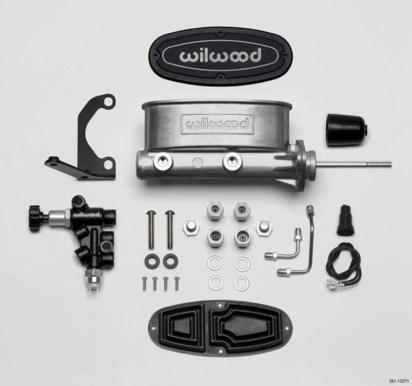 Wilwood 261-13271 HV Tandem M/C Kit w L/H Bracket & Prop Valve - 7/8in Bore-W/Pushrod