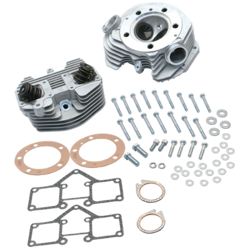 S&S Cycle 90-1488 79-84 BT Super Stock 3-5/8in Bore Band Style Dual Plug Cylinder Head Kit - Natural