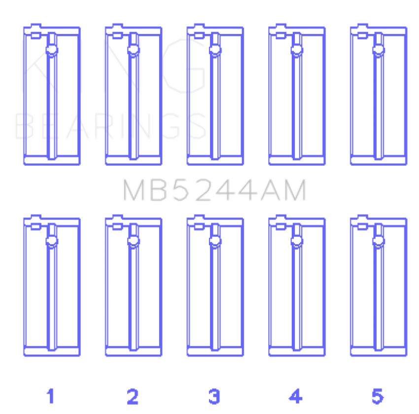King Honda 91CI/1.5L D15A2/D15A3/D15B1/D15B2/D15B7/D15B8/D15Z1 (Size +0.50) Main Bearing Set