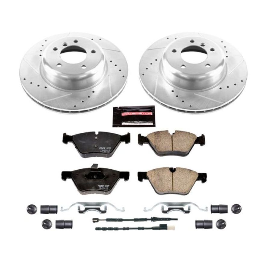 PowerStop K5691 Z23 Daily Driver Carbon-Fiber Ceramic Brake Pad and Drilled & Slotted Rotor Kit