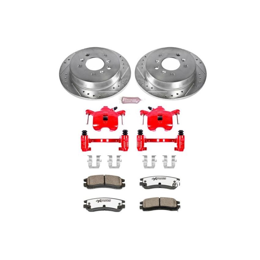 PowerStop KC1440-26 Z26 Street Performance Ceramic Brake Pad, Drilled Slotted Rotor, and Caliper Kit