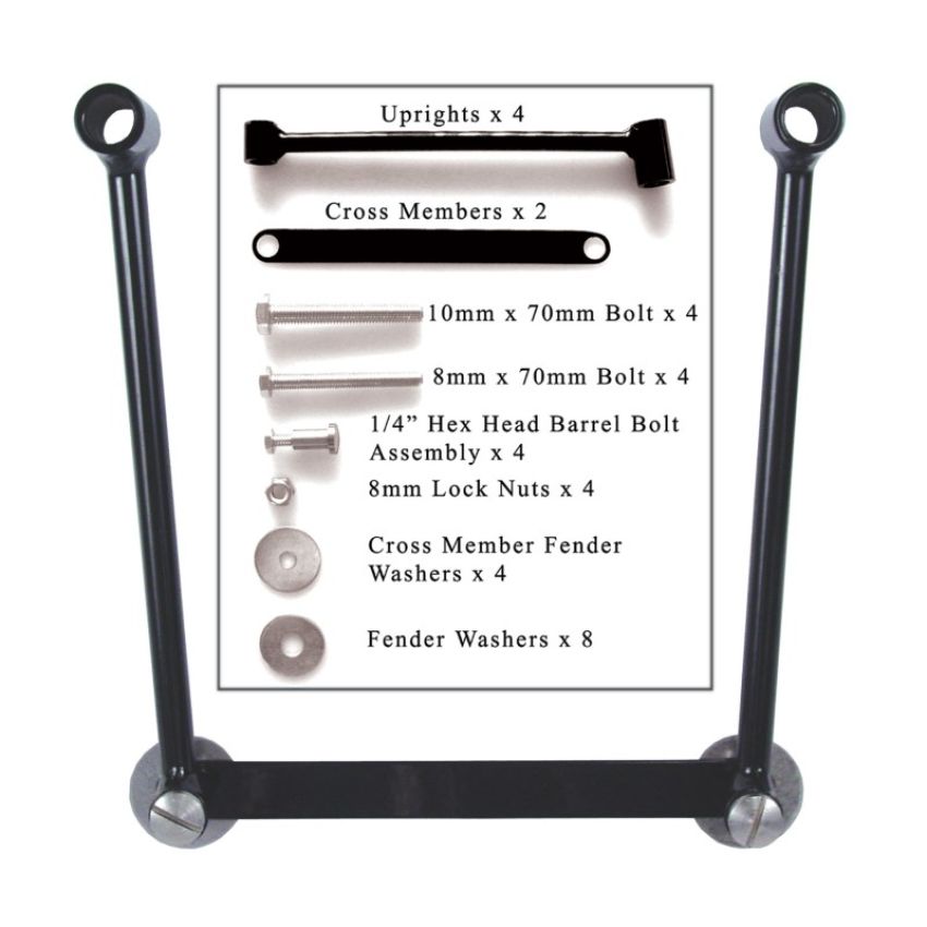 Willie & Max 58633-00 Universal Saddlebag Hard Mount Steel Kit - Black