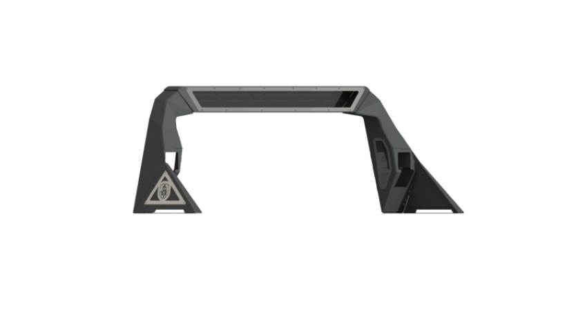 Road Armor 4091DHRP-C1-MR 10-19 Dodge 1500 iDentity Headache Rack w/Bedrail Pods/40in Center Light Pod/Ring Raw