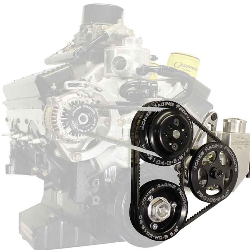 JONES RACING PRODUCTS JRP3004-AR-CE Drive Kit V-Belt SBC Crate w/WP P/S & Alt
