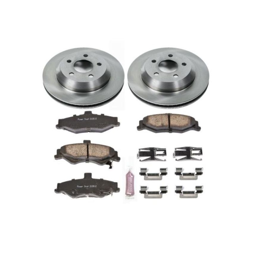 PowerStop KOE1568 OE Stock Replacement Low-Dust Ceramic Brake Pad and Rotor Kit