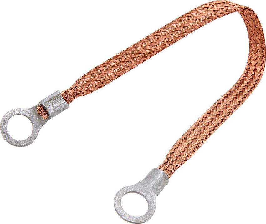 ALLSTAR PERFORMANCE ALL76328-9 Copper Ground Strap 9in w/ 1/4in Ring Terminals