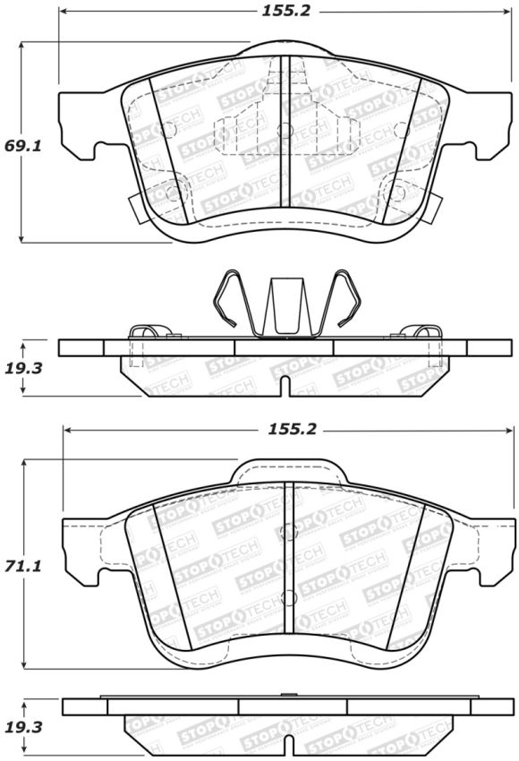 Stoptech 308.17210 Street Brake Pads - Front/Rear