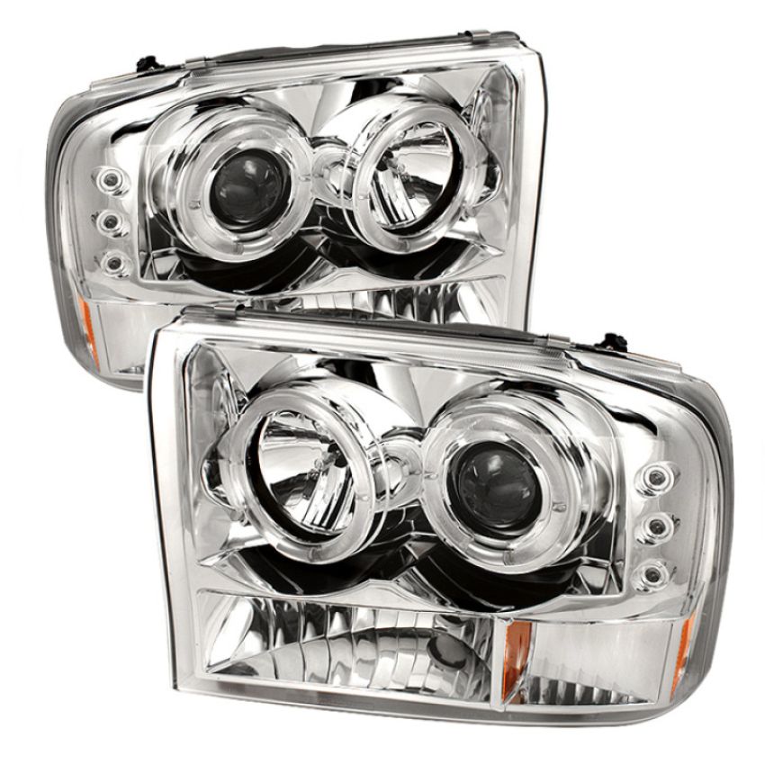 SPYDER 5010360 1PC Projector Headlights - Version 2 - LED Halo - Chrome