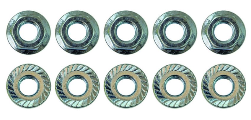 Moroso 38838 5/16in-24 Serrated Zinc Flange Nut  - 10 Pack