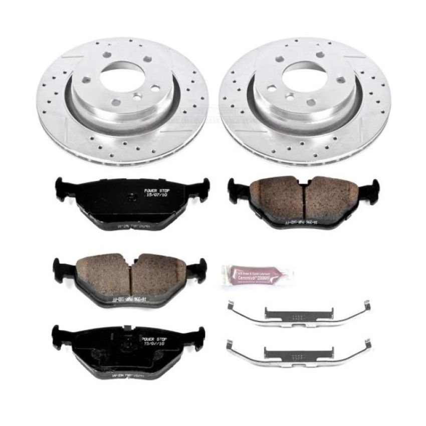 PowerStop K877 Z23 Daily Driver Carbon-Fiber Ceramic Brake Pad and Drilled & Slotted Rotor Kit