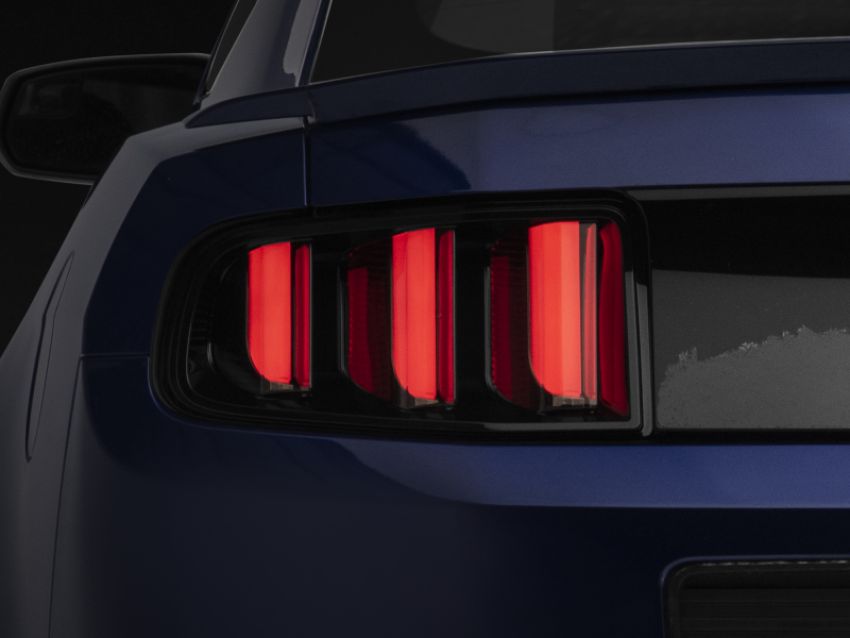 Raxiom 13-14 Ford Mustang Vector V2 Tail Lights- Black Housing (Clear Lens)