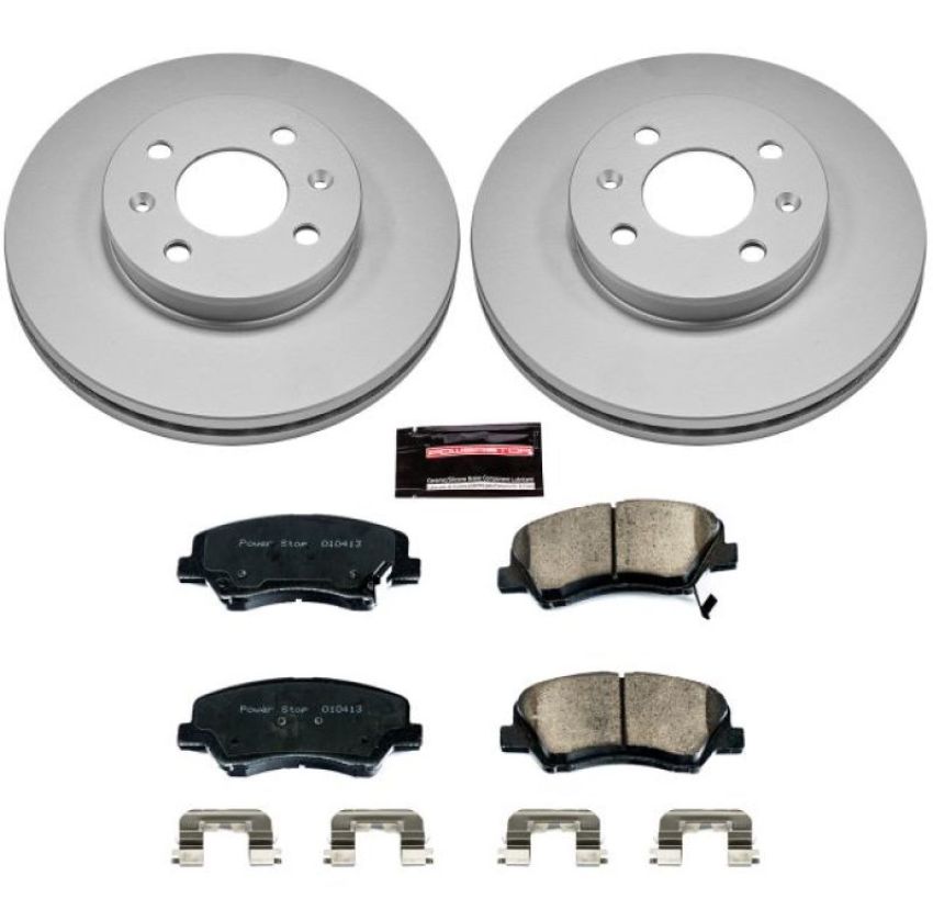 PowerStop CRK6508 Genuine Geomet Coated Rotor and Low-Dust Ceramic Brake Pad Kit