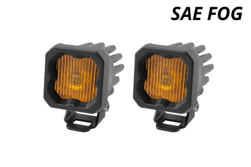 Diode Dynamics DD6848P Stage Series C1 LED Pod - Yellow SAE Fog Standard ABL (Pair)