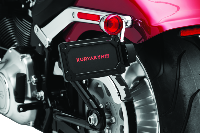 Kuryakyn 3142 Nova Side Mount License Plate Frame Gloss Black