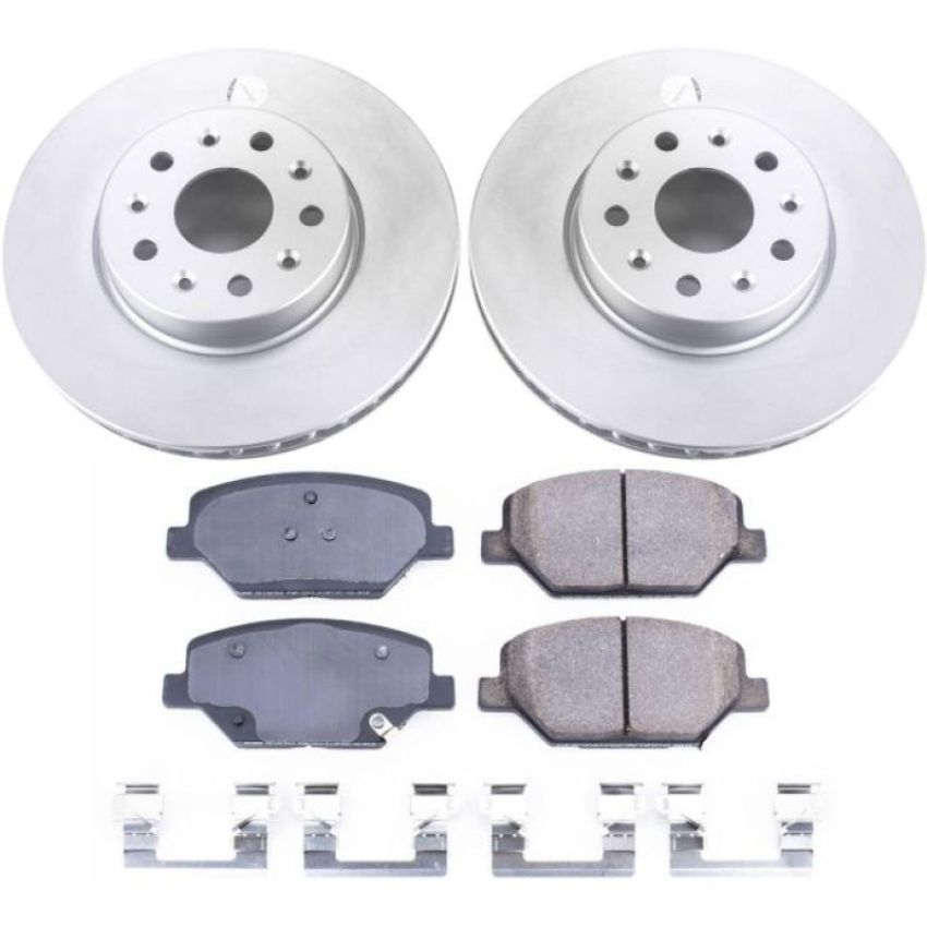 PowerStop CRK7295 Genuine Geomet Coated Rotor and Low-Dust Ceramic Brake Pad Kit