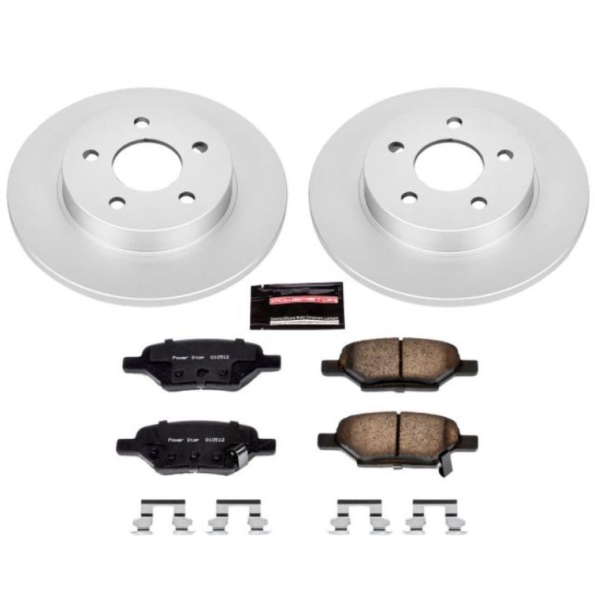 PowerStop CRK1616 Genuine Geomet Coated Rotor and Low-Dust Ceramic Brake Pad Kit
