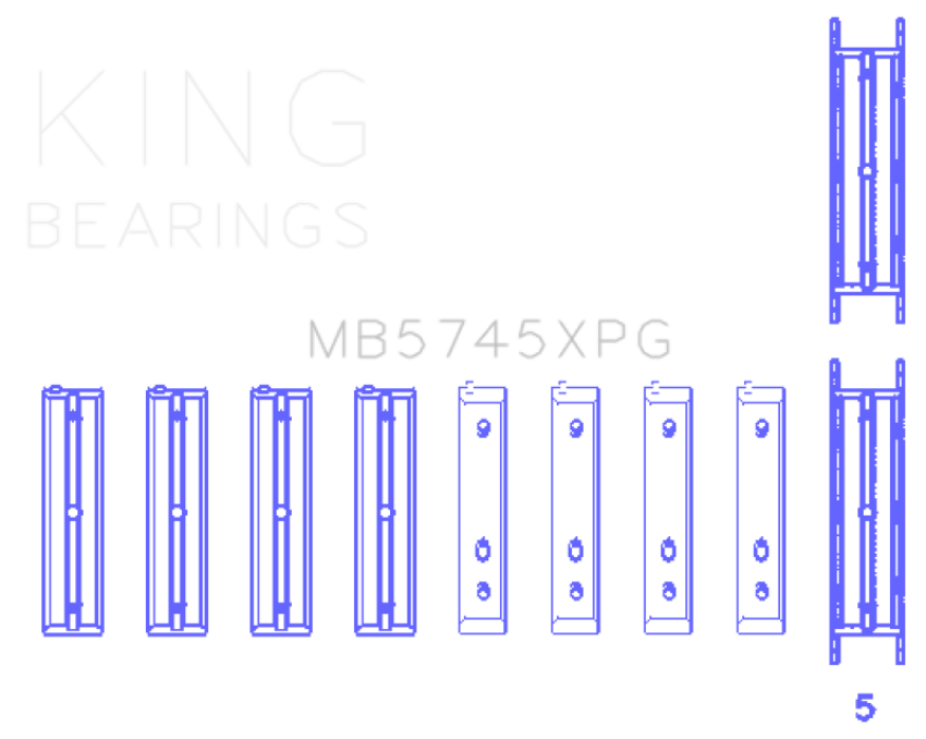 King Subaru FA20 FB20 - Size .025 Oversized Performance Tri-Metal Main Bearing Set