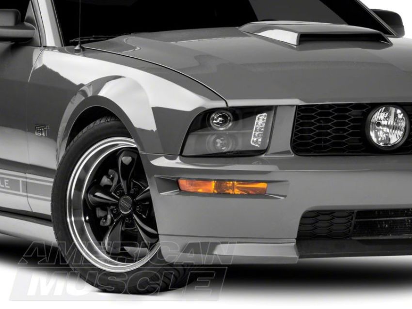 Raxiom 101683 05-09 Ford Mustang Excluding GT500 LED Halo Projector Headlights- Blk Housing (Clear Lens)