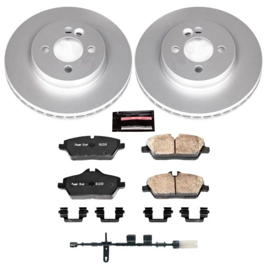 PowerStop CRK6739 Genuine Geomet Coated Rotor and Carbon-Fiber Ceramic Brake Pad Kit