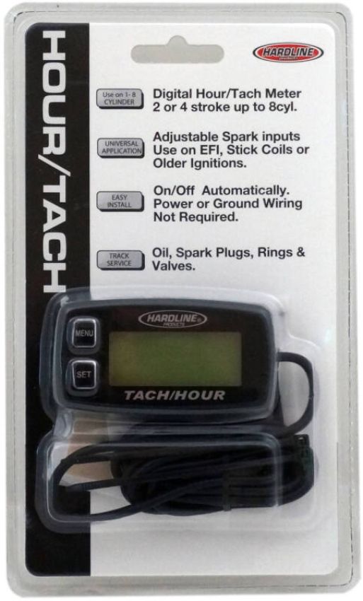 Hardline HR-8062-2 Hour Tachometer Meter Up To 8 Cylinders