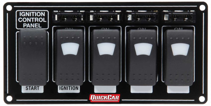 QUICKCAR RACING PRODUCTS QRP52-864 Ignition Panel w/ Rocker Switches Fuses & Lights