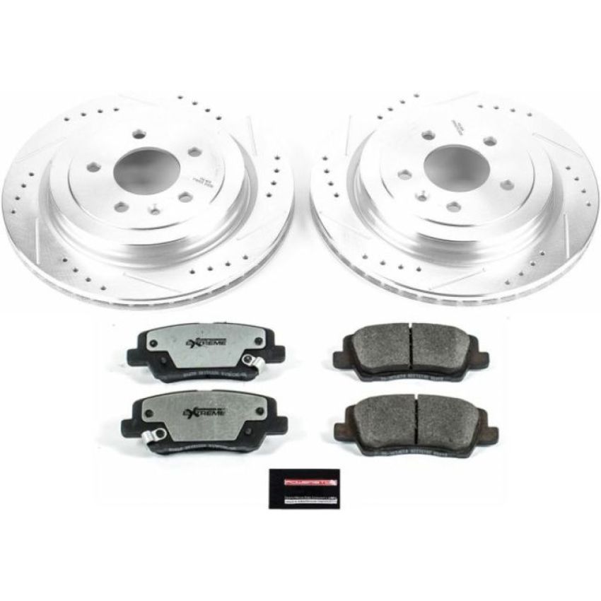 PowerStop K6385-26 Z26 Street Performance Ceramic Brake Pad and Drilled & Slotted Rotor Kit