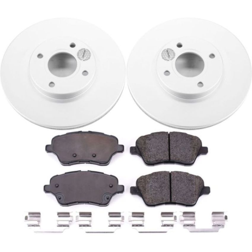 PowerStop CRK6818 Genuine Geomet Coated Rotor and Low-Dust Ceramic Brake Pad Kit