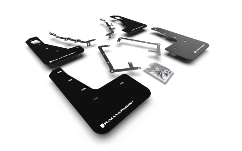Rally Armor MF56-UR-BLK/WH Black Mud Flap/White Logo
