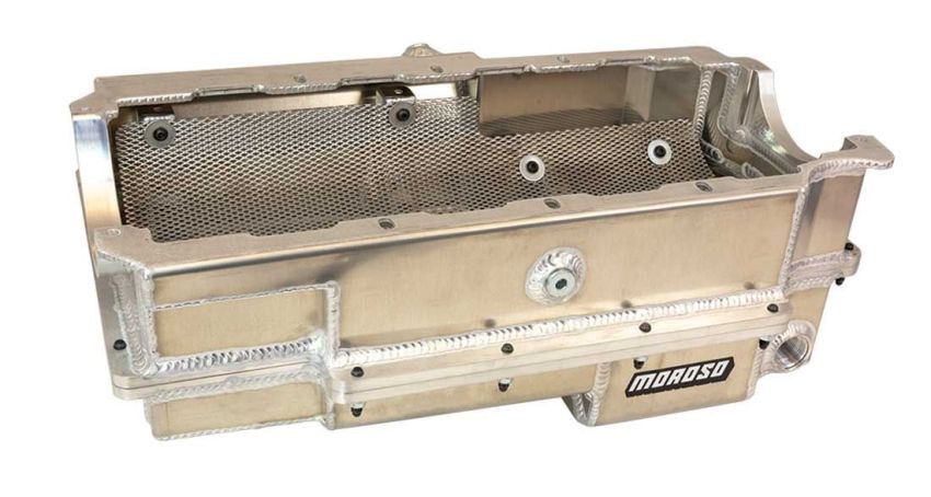 Moroso 20379 Donovan 500 & 700 BBC 2-Piece -16AN Ext Wet Sump Aluminum Oil Pan w/Double Power Kick Out
