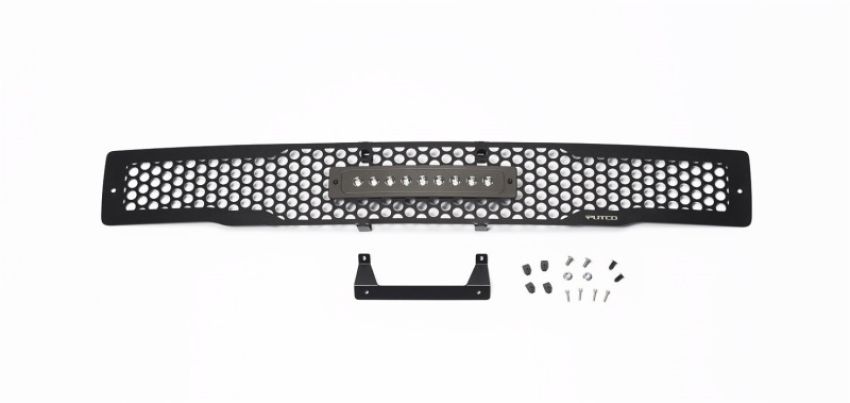 Putco 88160L 15-17 Ford F-150 - SS Black Punch Design w/ 10in Luminix Light bar Bumper Grille Inserts