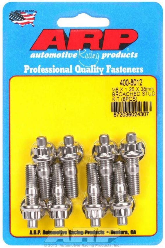 ARP ARP400-8012 Stud Kit - Broached 8pk 8mm x 1.25 x 38mm