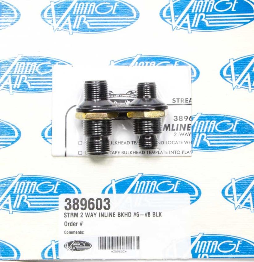 VINTAGE AIR VIN389603 2 Way In Line Bulkhead #6 and #8 O-Ring