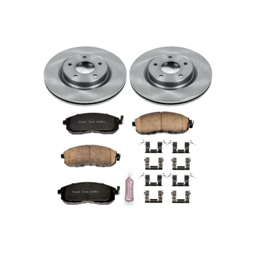 PowerStop KOE6094 OE Stock Replacement Low-Dust Ceramic Brake Pad and Rotor Kit