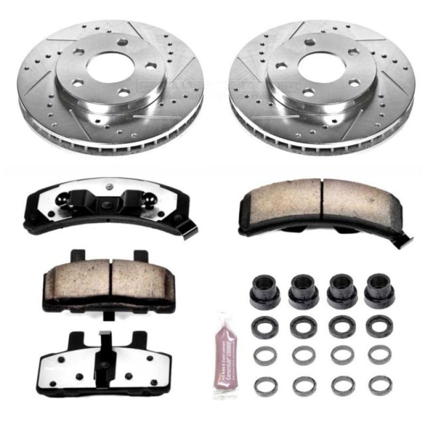 PowerStop K3132-36 Z36 Truck and SUV Carbon-Fiber Ceramic Brake Pad and Drilled & Slotted Rotor Kit